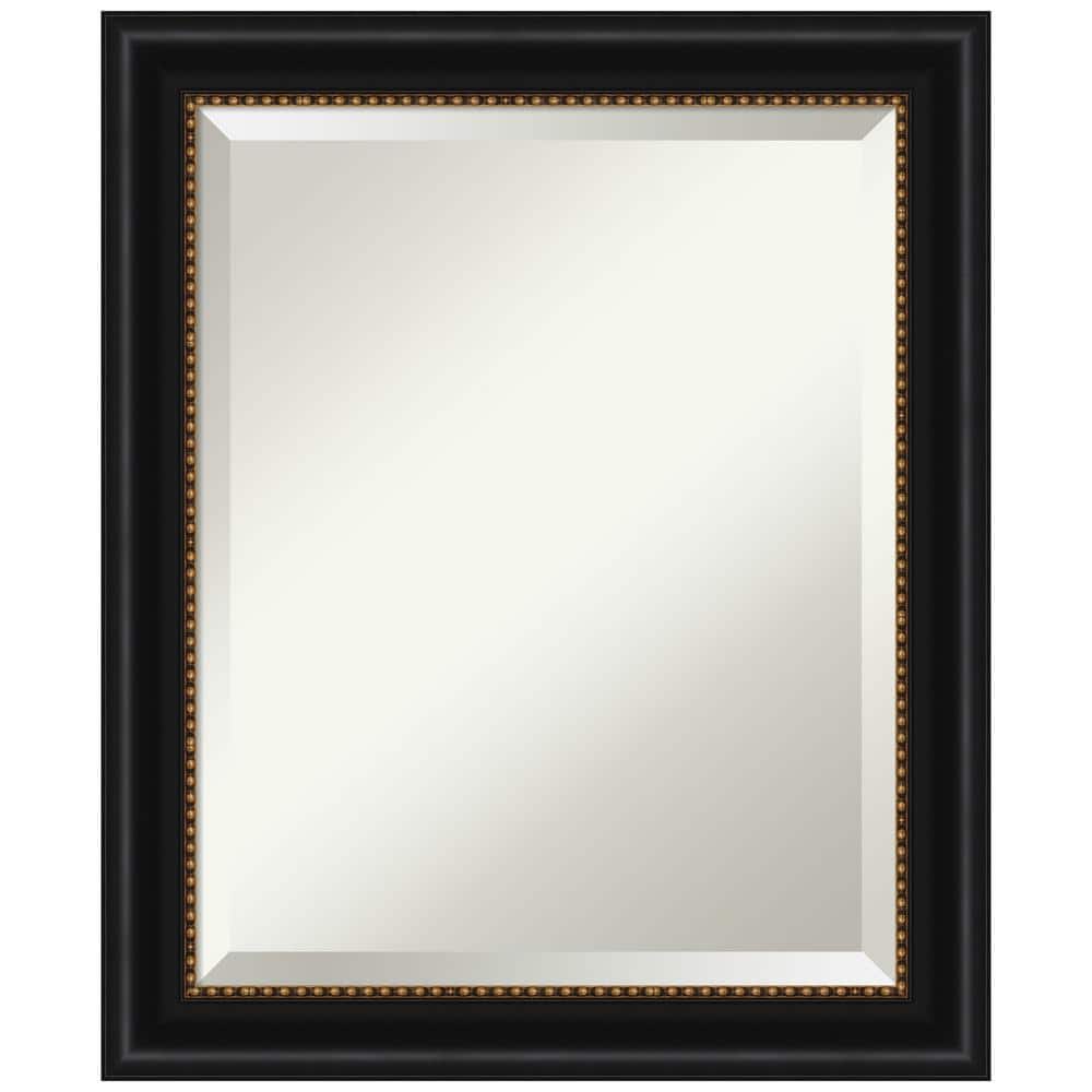 24" x 20" Black and Gold Rectangular Bathroom Mirror