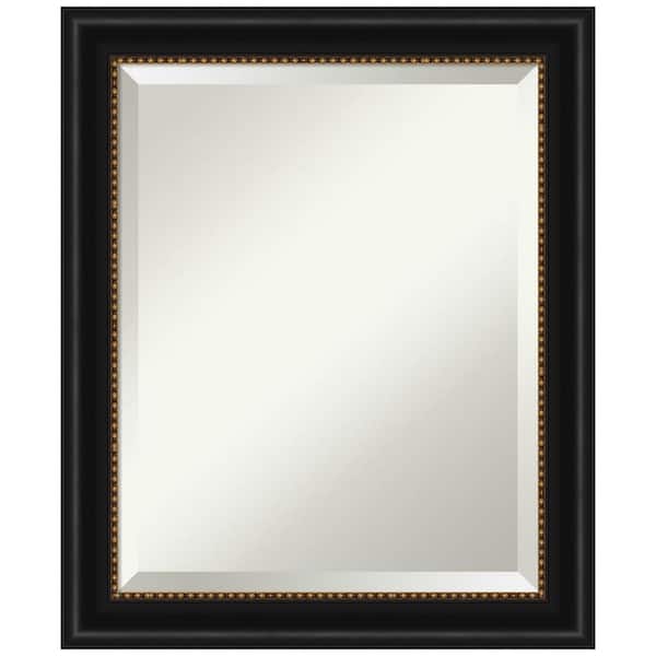 Amanti Art Medium Rectangle Manhattan Black Beveled Glass Modern Mirror (23.75 in. H x 19.75 in. W)
