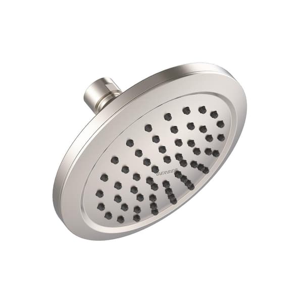 Gerber Northerly 1-Spray Patterns with 1.5-GPM 6 in. Wall Mount Rain Fixed Shower Head in Brushed Nickel