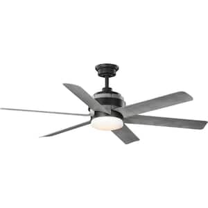 Kaysville 56 in. Indoor/Outdoor Integrated LED Graphite Urban Industrial Ceiling Fan with Remote Included