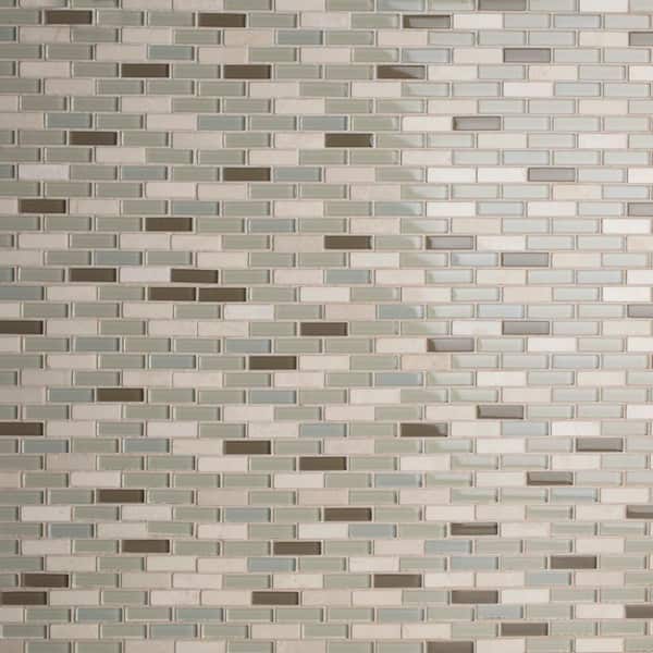 Merola Tile Tessera Subway York 10-3/4 in. x 11-3/4 in. x 8 mm Glass and Stone Mosaic Tile