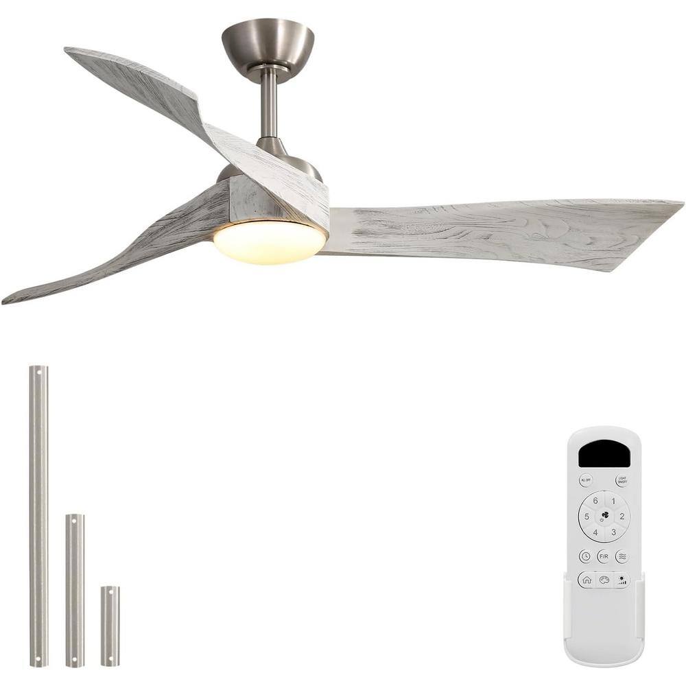 52 in. Indoor/Outdoor Nickel Ceiling Fan Integrated LED with Light Kit and Remote Control price history on PriceWatchPro
