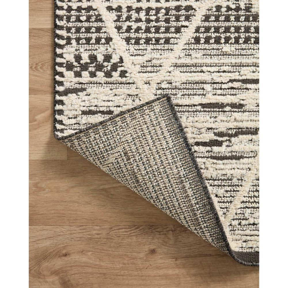 Fabian Charcoal Diamond Handmade Wool Blend Area Rug - 9'2" x 13'