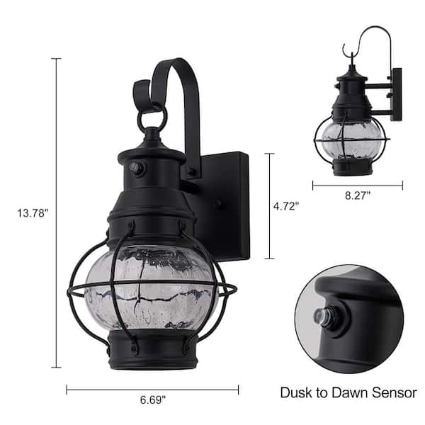 EDISLIVE 1-Light Black Integrated LED Dusk to Dawn Sensor Outdoor
