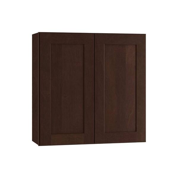 Home Decorators Collection Franklin Stained Manganite Plywood Shaker Assembled Wall Kitchen Cabinet Soft Close 24 in W x 12 in D x 30 in H