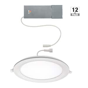 12-pack 8 in. Canless Integrated LED Recessed Light Trim 1800 Lumens Adjustable CCT Kitchen Bathroom Remodel Wet Rated