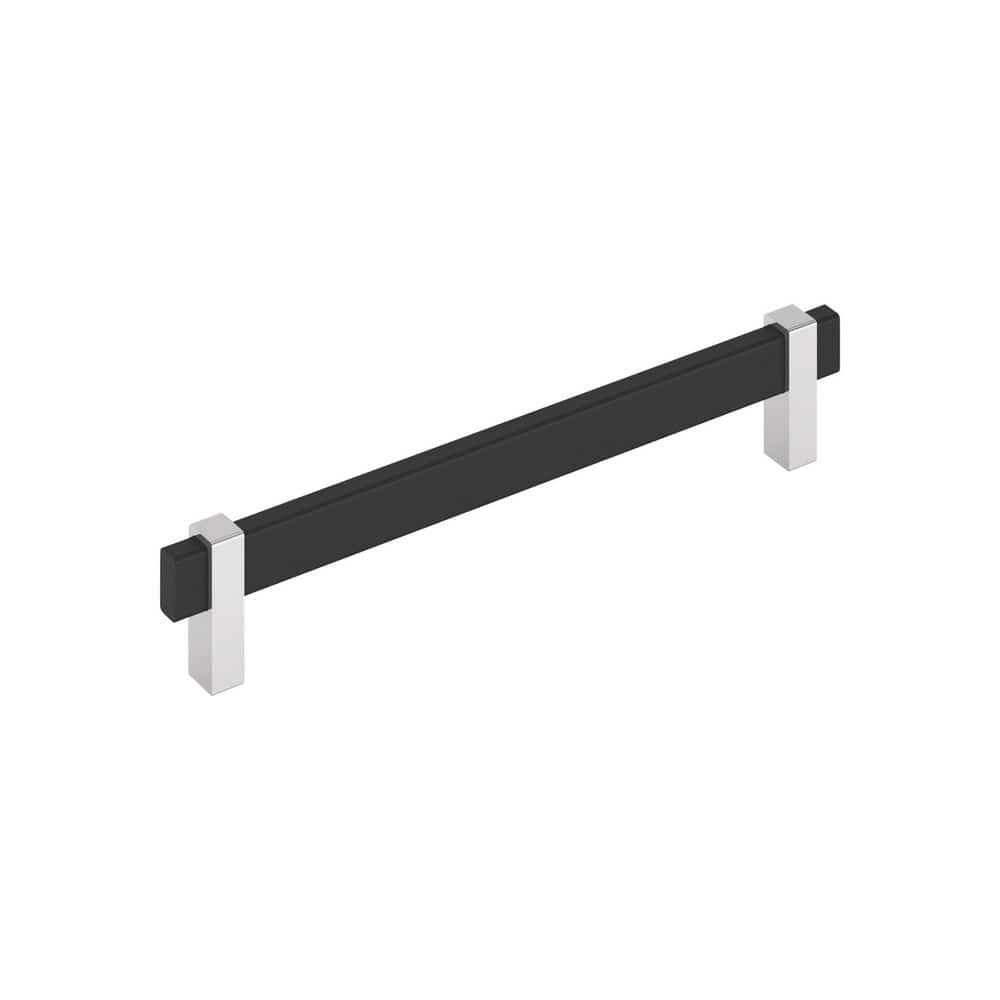 Mulino 7-9/16 in. (192 mm) Center-to-Center Modern Matte Black/Polished Chrome Bar Cabinet Pull price history on PriceWatchPro