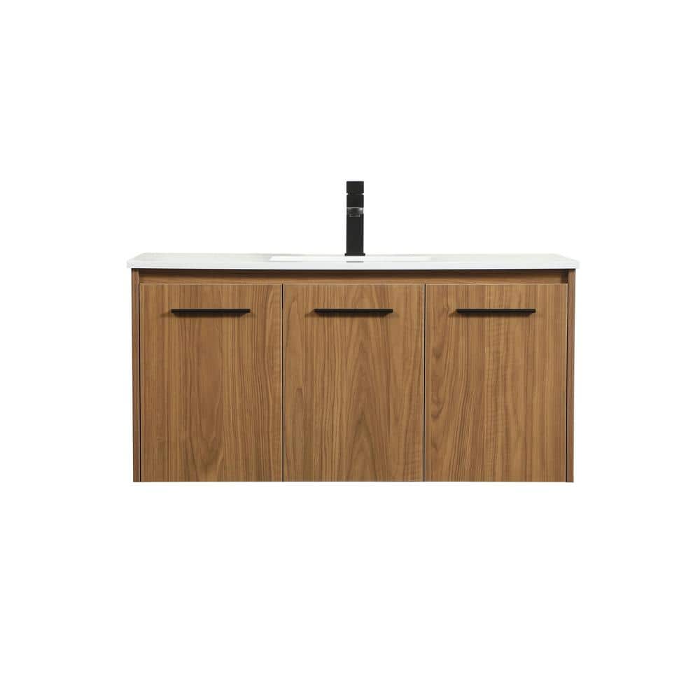 Simply Living 40 in. W x 18 in. D x 19.7 in. H Bath Vanity in Walnut Brown 