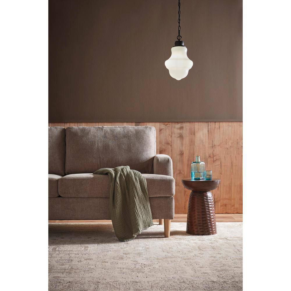 Boyd Warm Dark Brown Solid Wood Round Accent Table