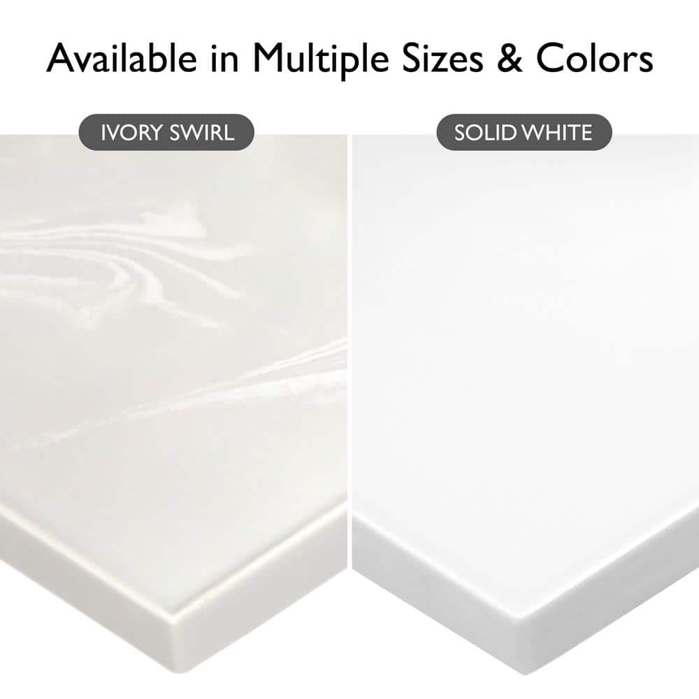 Ivory Swirl Cultured Marble Vanity Top with Integrated Backsplash, 31-Inch