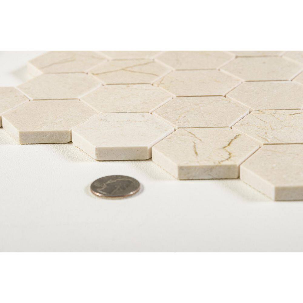 Latte Cream Tan Matte Honeycomb Natural Stone Mosaic Tile
