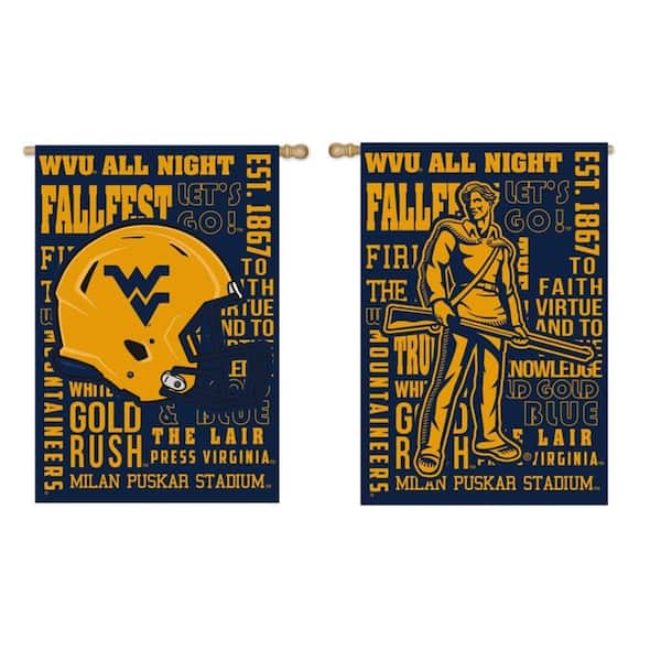 Team Sports America 2 5 12 Ft X 3 7 12 Ft Suede West Virginia University 2 Sided Fan Rules House Flag 13es967fr The Home Depot