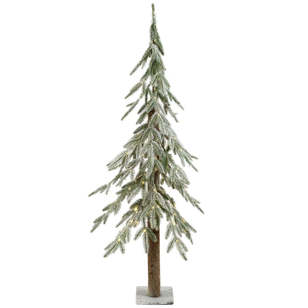 Pre-Lit Alpine Flocked Artificial Christmas Tree-4'-Clear LED Lights price history on PriceWatchPro