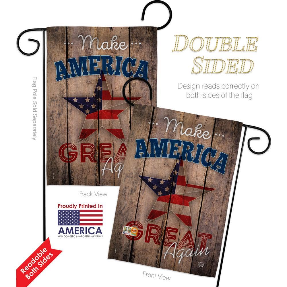 Patriotic Star and Stripes Double-Sided Garden Flag 13 x 18.5