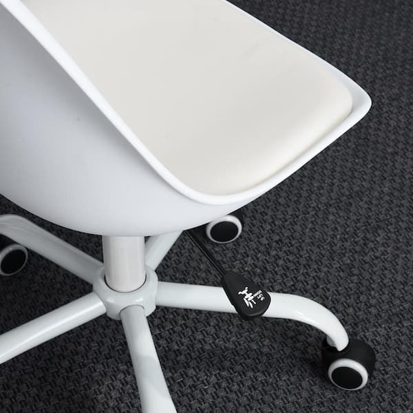 Homy Casa Blokhus White Upholstered Mid Back Swivel Task Chair