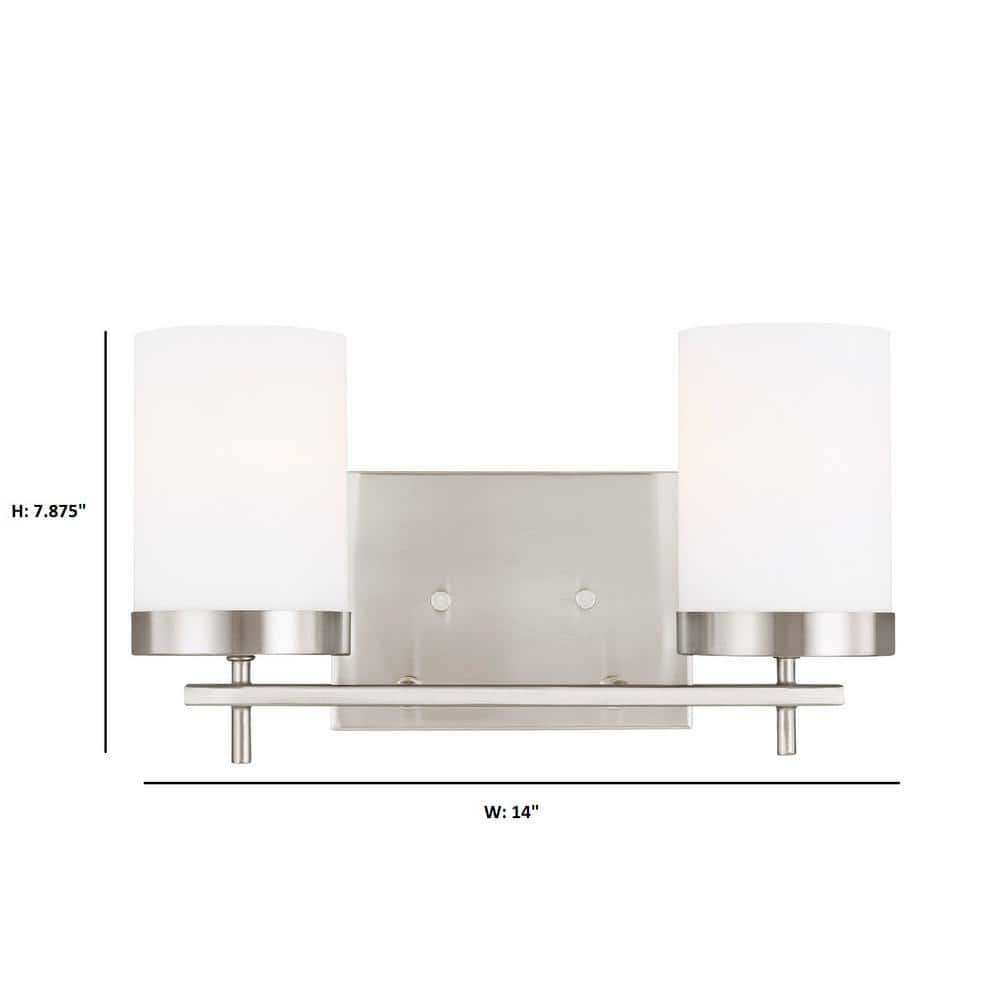 Sean Lavin Brushed Nickel Cylinder 2-Light Vanity Sconce