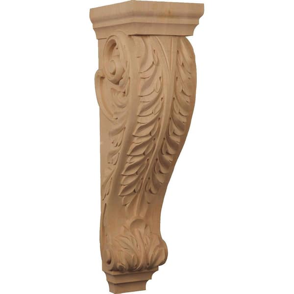 Ekena Millwork 8-1/2 in. x 7 in. x 26 in. Unfinished Wood Cherry Medium Jumbo Acanthus Corbel