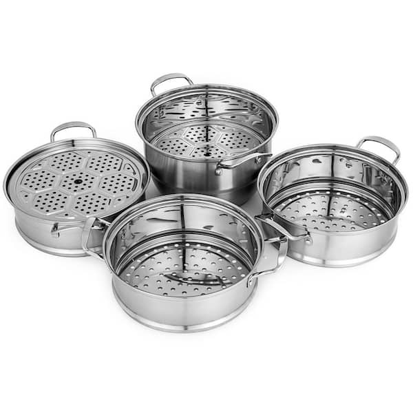 SVOPES 30 cm 5-Tier Stainless Steel Food Steamer Set with