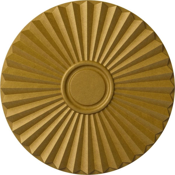 Ekena Millwork 19-3/4 in. x 1-3/8 in. Shakuras Urethane Ceiling Medallion (For Canopies upto 5 in.), Pharaohs Gold