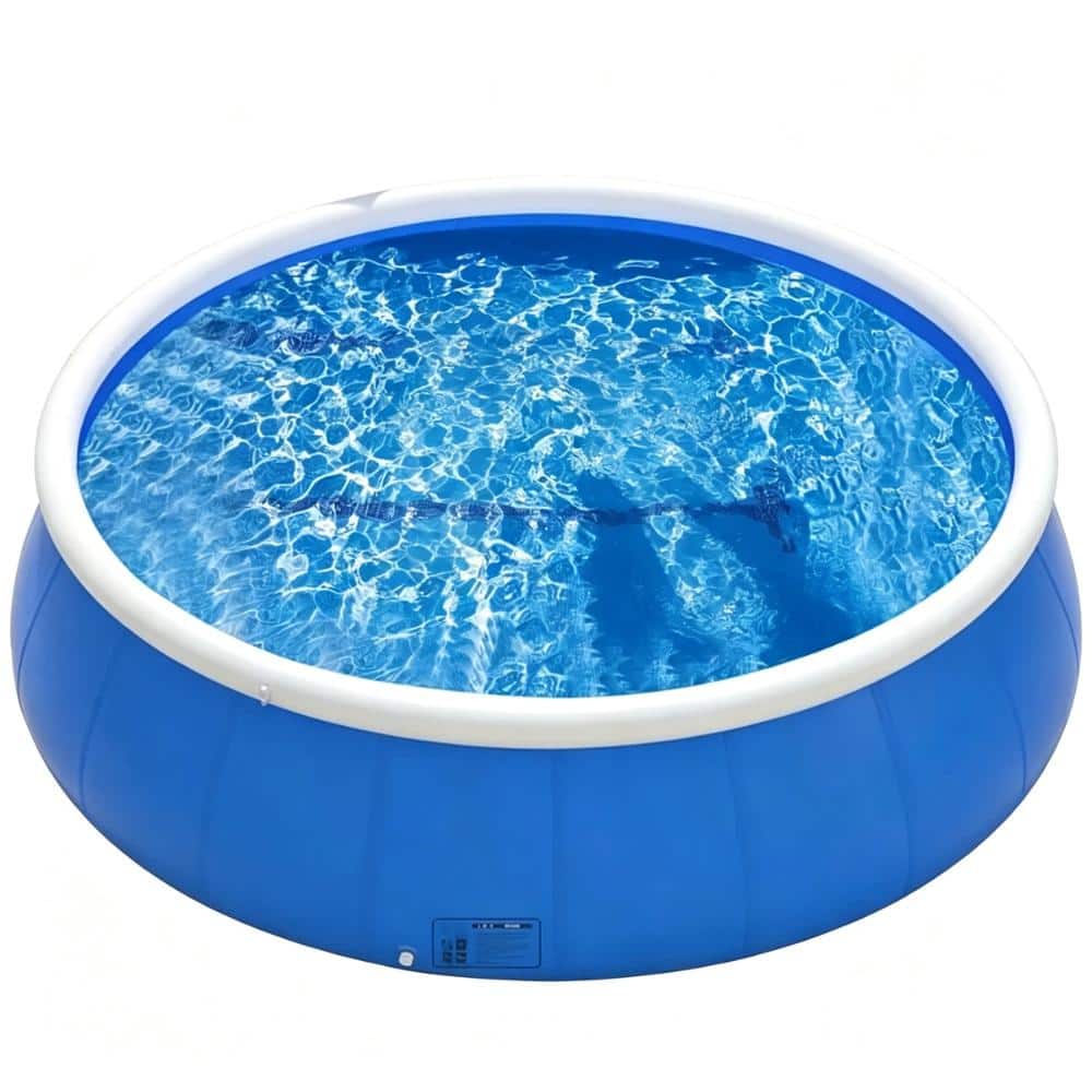 egrace Round Inflatable Swimming Pool, Easy Set Blow Up Above Ground Pool for Backyard Family Outdoor Summer Water Fun