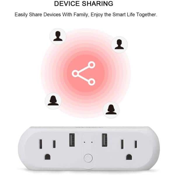Xodo Smart Plug Outlet 10A Connectors,Compatible w/ Alexa and Google Assistant,Remote App Listed,2-Pack WP3 (2-Pack) - The Depot