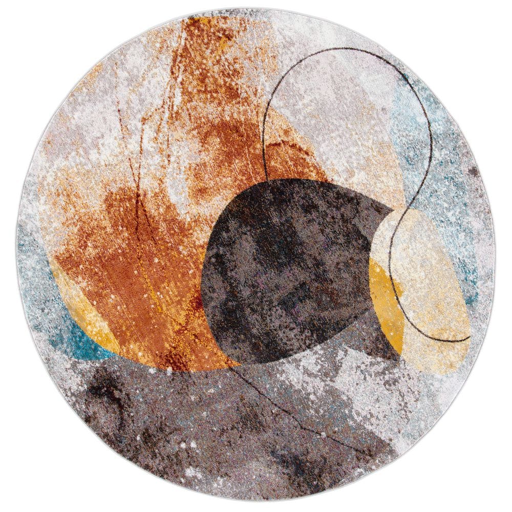 Aria 6 ft. x 6 ft. Ivory/Red Abstract Geometric Round Area Rug price history on PriceWatchPro