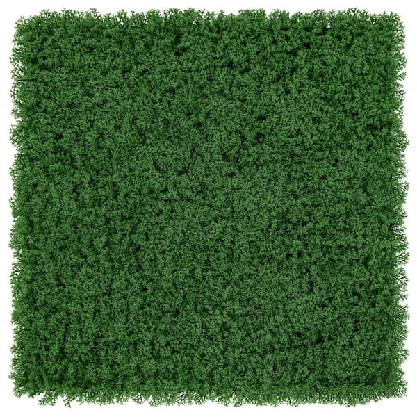 Mecale 20 in. x 20 in. Green Artificial Grass Hedge Panel Decorative Greenery Panels for Wall Fence, 12-Piecers