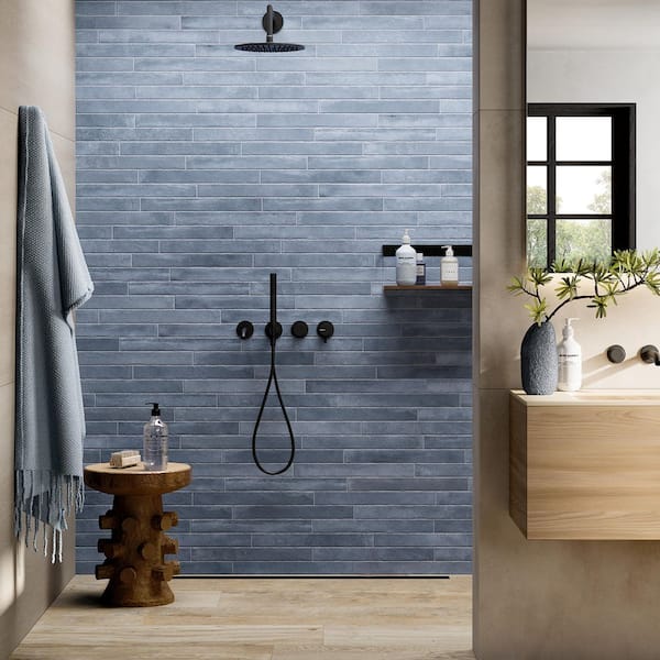 Tucson Blue 2 in. x 18 in. Porcelain Floor and Wall Tile (8.29 sq. ft. /Case)