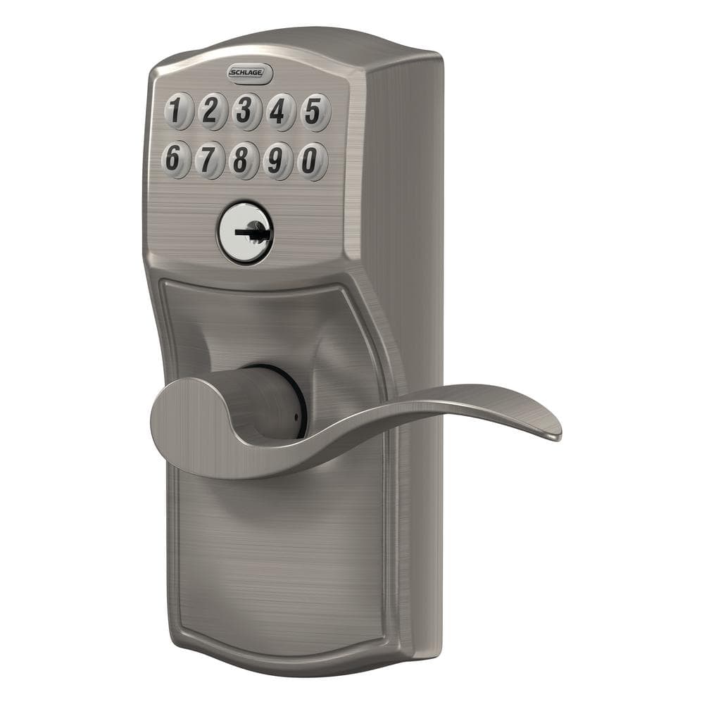 Satin Nickel Electronic Keypad Entry Lock with Lever