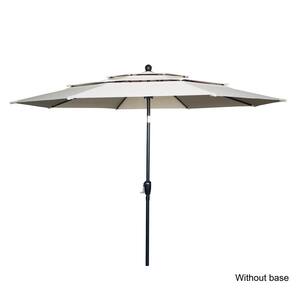 10 ft. Aluminum Patio Market Umbrella Features UV Resistant with Double Airvent Beige