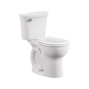 Cadet 10 in. Rough In 2-Piece 1.28 GPF Single Flush Round Chair Height Toilet with Slow Close Seat in White