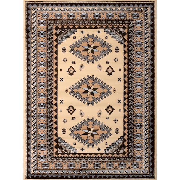 United Weavers Tres Ivory 8 ft. x 11 ft. Indoor Area Rug