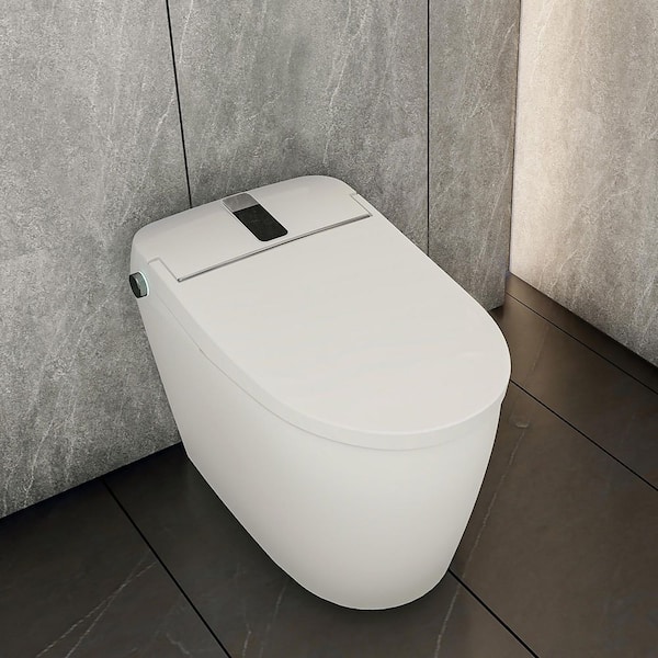 Elongated Smart Bidet Toilet 1.28 GPF in White with Heated Seat, Auto Open/Close Lid, and Remote Control