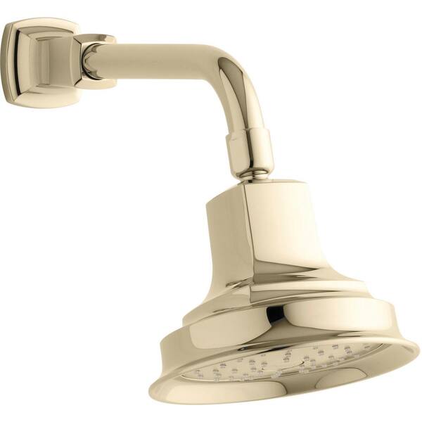 KOHLER Margaux 1-Spray Patterns 5.94 in. Wall Mount Fixed Shower Head in Vibrant French Gold