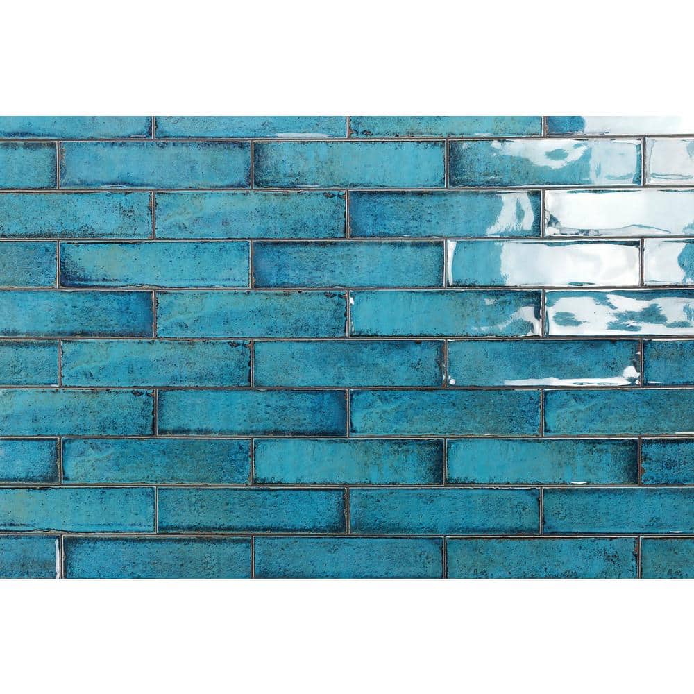 Moze Blue 3" x 12" Polished Ceramic Subway Wall Tile