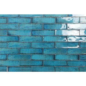 Moze Blue 3 in. x 12 in. 9 mm Ceramic Wall Tile (22-piece 5.38 sq. ft./ Box)