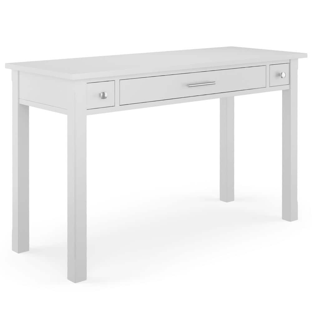 Simpli Home Avalon 47 in. W White Wooden 2 Drawers Writing Office Desk AXCAVA008W The Home Depot