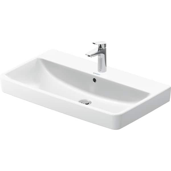 Duravit No.1 6.88 in. Wall-Mounted Rectangular Bathroom Sink in White