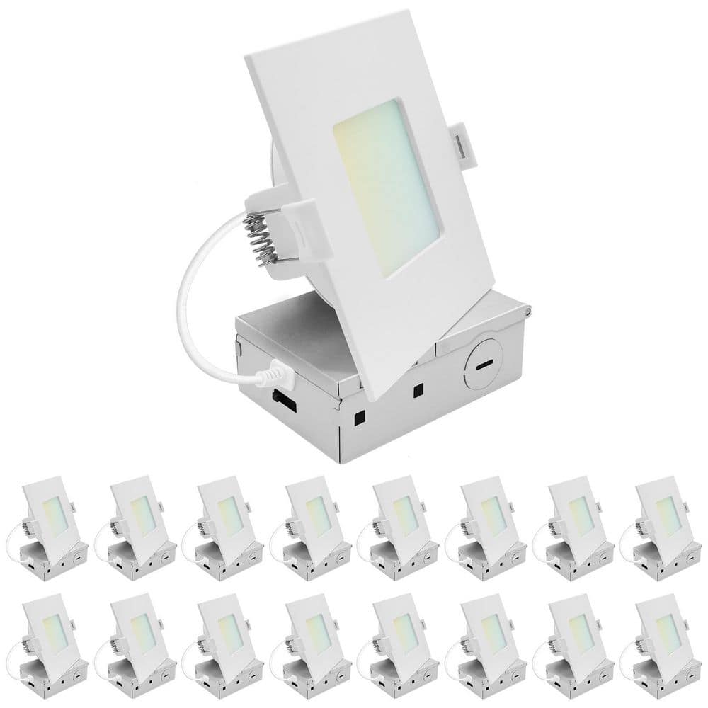 4 In. Integrated LED Square Recessed Light, Mini Panel Light, 5CCT, 1000LM, 11W, 100°, Dimmable, ETL Listed 16 Pack price history on PriceWatchPro