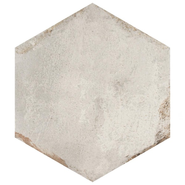 Merola Tile D'Anticatto Hex Bianco 11 in. x 12-3/4 in. Porcelain Floor and Wall Tile (11.25 sq. ft./Case)