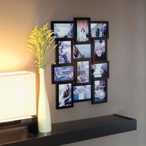 nexxt Array 17 in. x 23 in. 12-Opening 4 in. x 6 in. Collage Frame in Espresso