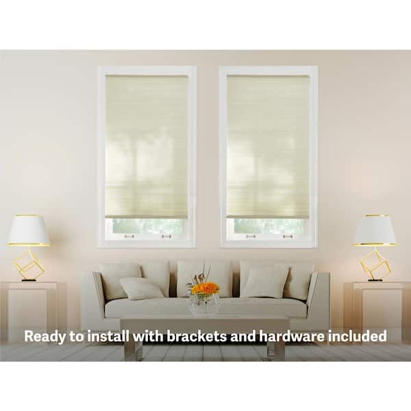 Hampton Bay White Cordless Room Darkening Vinyl Mini Blinds with 1 in.  Slats-34 in. W x 48 in. L (Actual Size 33.5 in. W x 48 in. L)  10793478184255 - The Home Depot