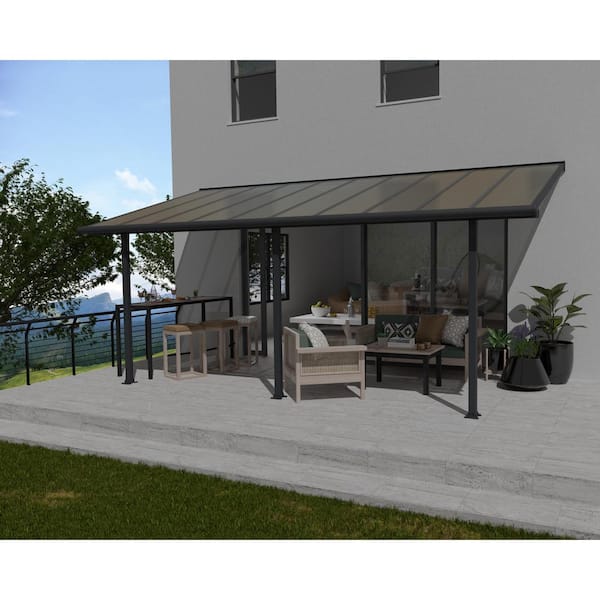 CANOPIA by PALRAM Olympia 10 ft. x 20 ft. Gray/Bronze Aluminum Patio Cover