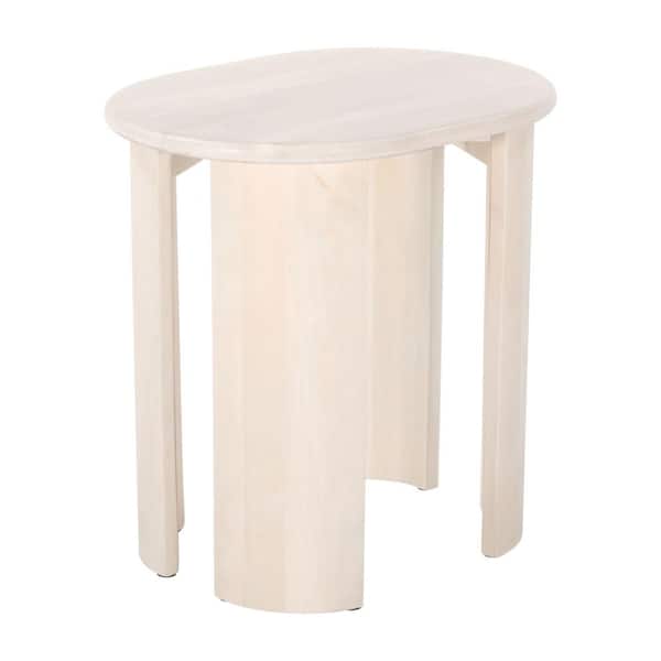 ZUO Risan 23.6 in.W Natural 23.6 in.H Oval Mango Wood End Table
