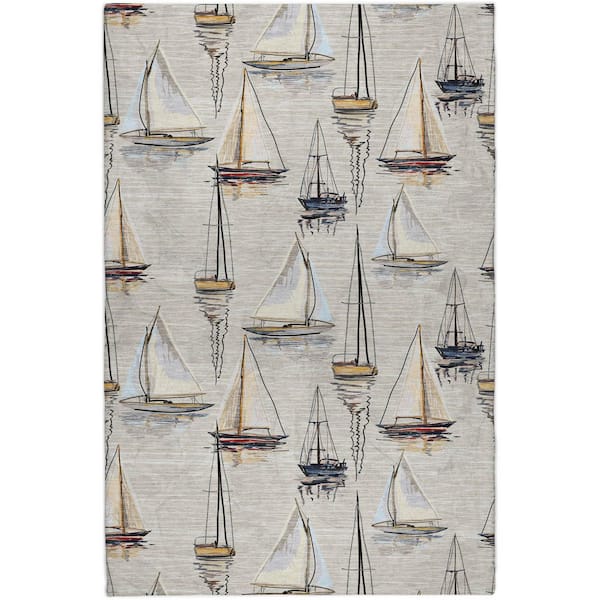 Dream Shag Premium Machine Washable Abstract ADS153 Ivory 5 ft. x 7 ft. 6 in. Area Rug
