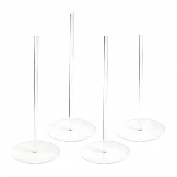 1-Tier Clear Cake Stand Tower for Displaying Donuts, Bagels, Parties, Christmas, Birthday and New Year (4-Pack)