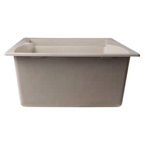 Drop-In Granite Composite 31.13 in. 1-Hole 50/50 Double Bowl Kitchen Sink in Biscuit