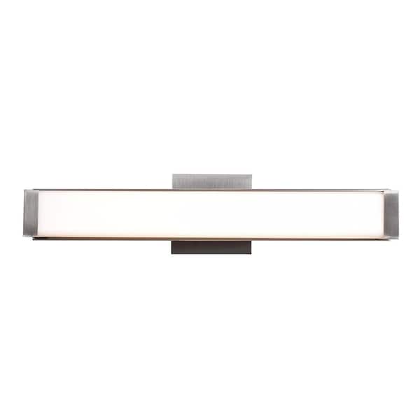 Access Lighting Fjord 20-Watt Brushed Steel Integrated LED Bath Light