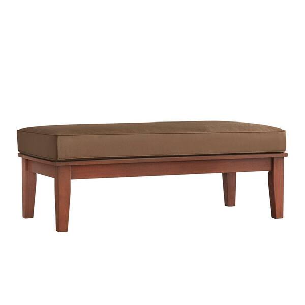 HomeSullivan Verdon Gorge Brown Rectangular Wood Outdoor Coffee Table with Brown Cushion