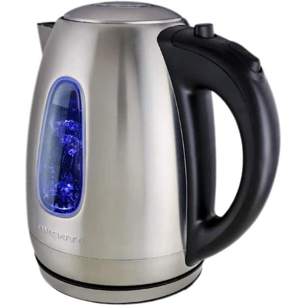 Ovente 7 Cup Stainless Steell Electric Kettle Automatic Shut Off And Boil Dry Protection Ks96s The Home Depot